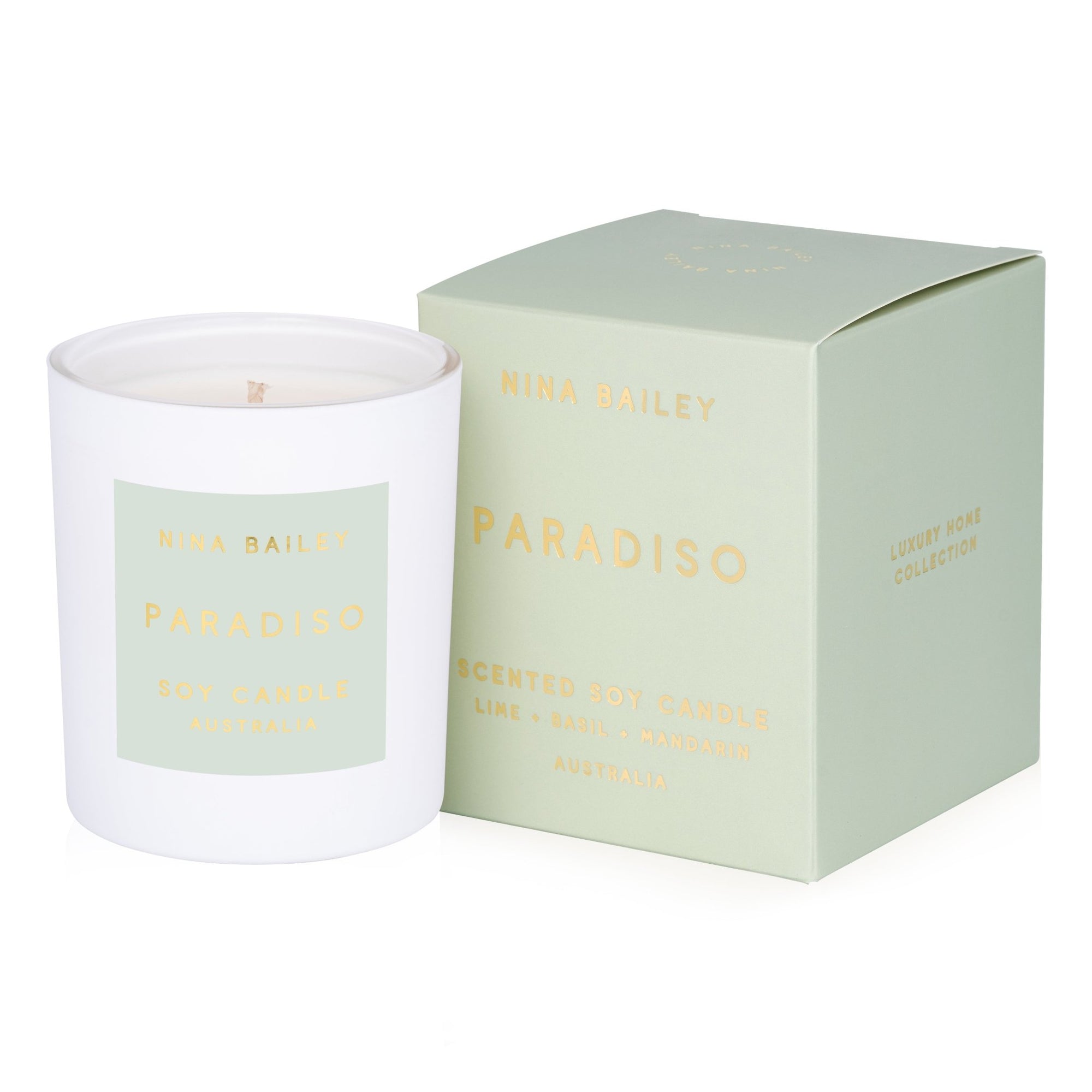 Paradiso - Lime Basil Mandarin Soy Candle - Nina Bailey