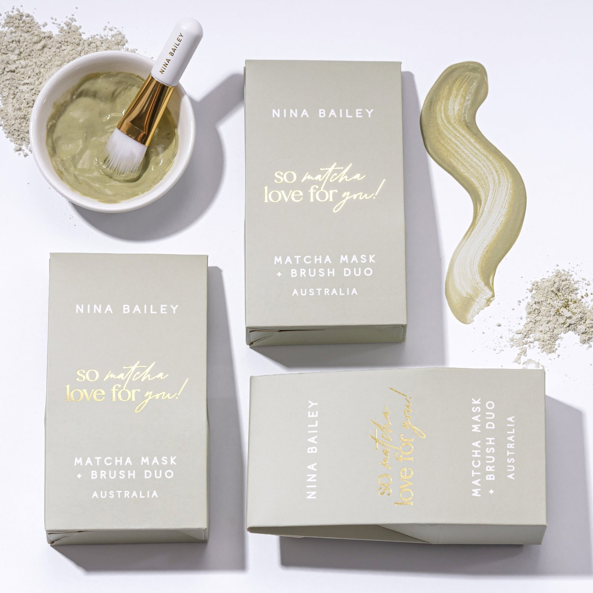 Matcha Clay Mask &amp; Brush Duo - Nina Bailey